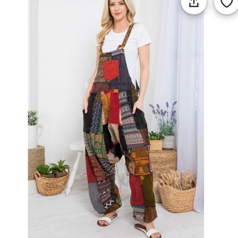 Vintage 90s patchwork jumpsuit - woman’s small 
Extremely oversized